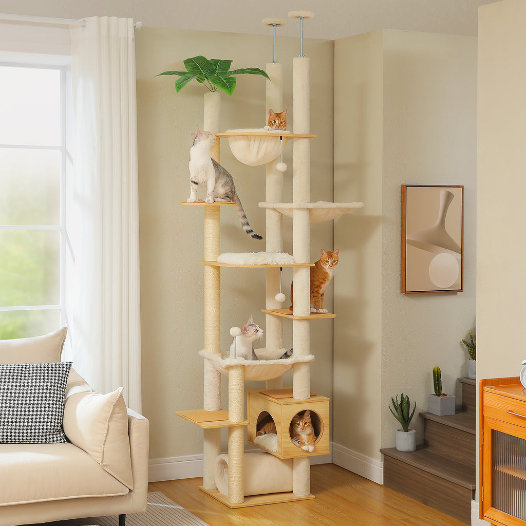 Deckenhoher Kratzbaum 237–256 cm, Beige