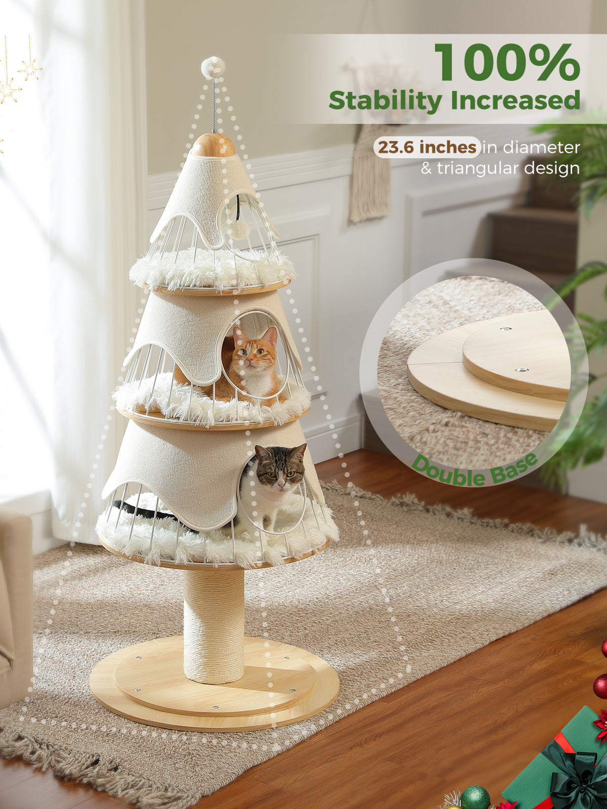 Kratzbaum für Katzen, 130 cm – Tannenbaum-Design